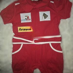 Red Baby Racing Romper